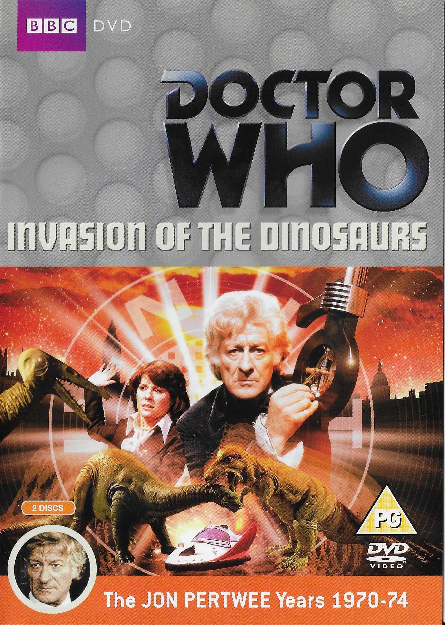 Picture of BBCDVD 3376A Doctor Who - Invasion of the dinosaurs by artist Malcolm Hulke from the BBC records and Tapes library